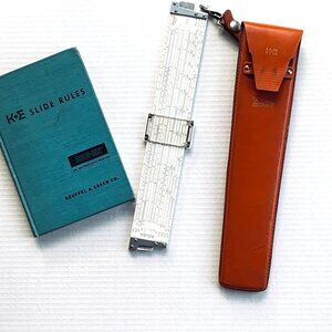 Vntg 1960's KEUFFEL & ESSER K+E DECI-LON Slide Rule 68-1100 Case Manual